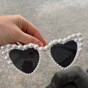 Heart-Shaped Pearl Sunglasses- brand new never worn